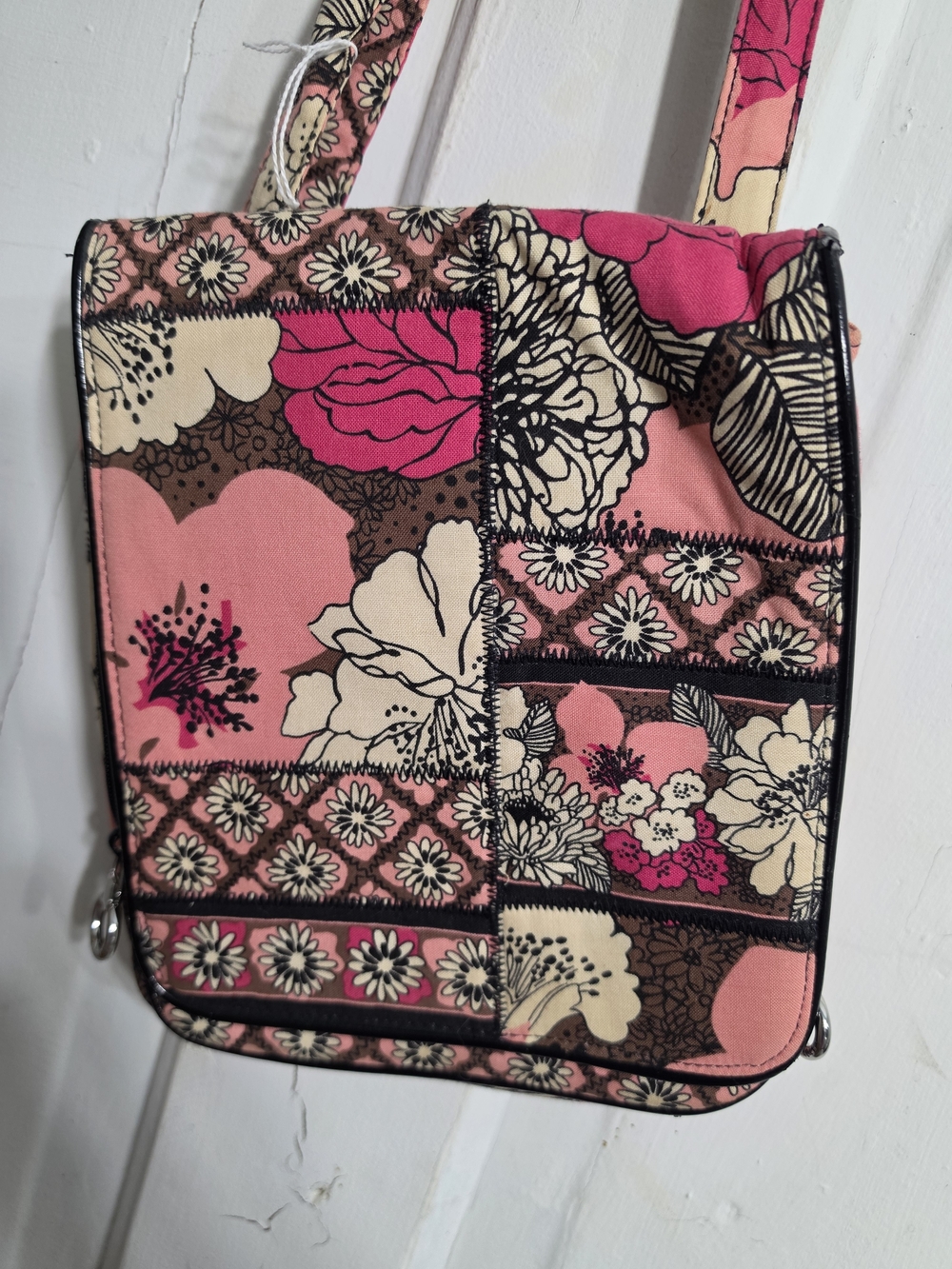 Vera Bradley Pink and Cream Floral Patchwork Crossbody